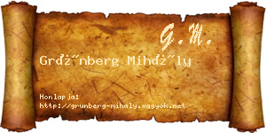 Grünberg Mihály névjegykártya