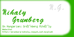 mihaly grunberg business card